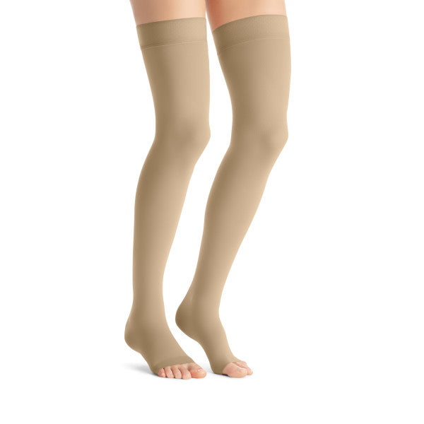 JOBST® Opaque Women's 15-20 mmHg OPEN TOE Thigh High, Natural