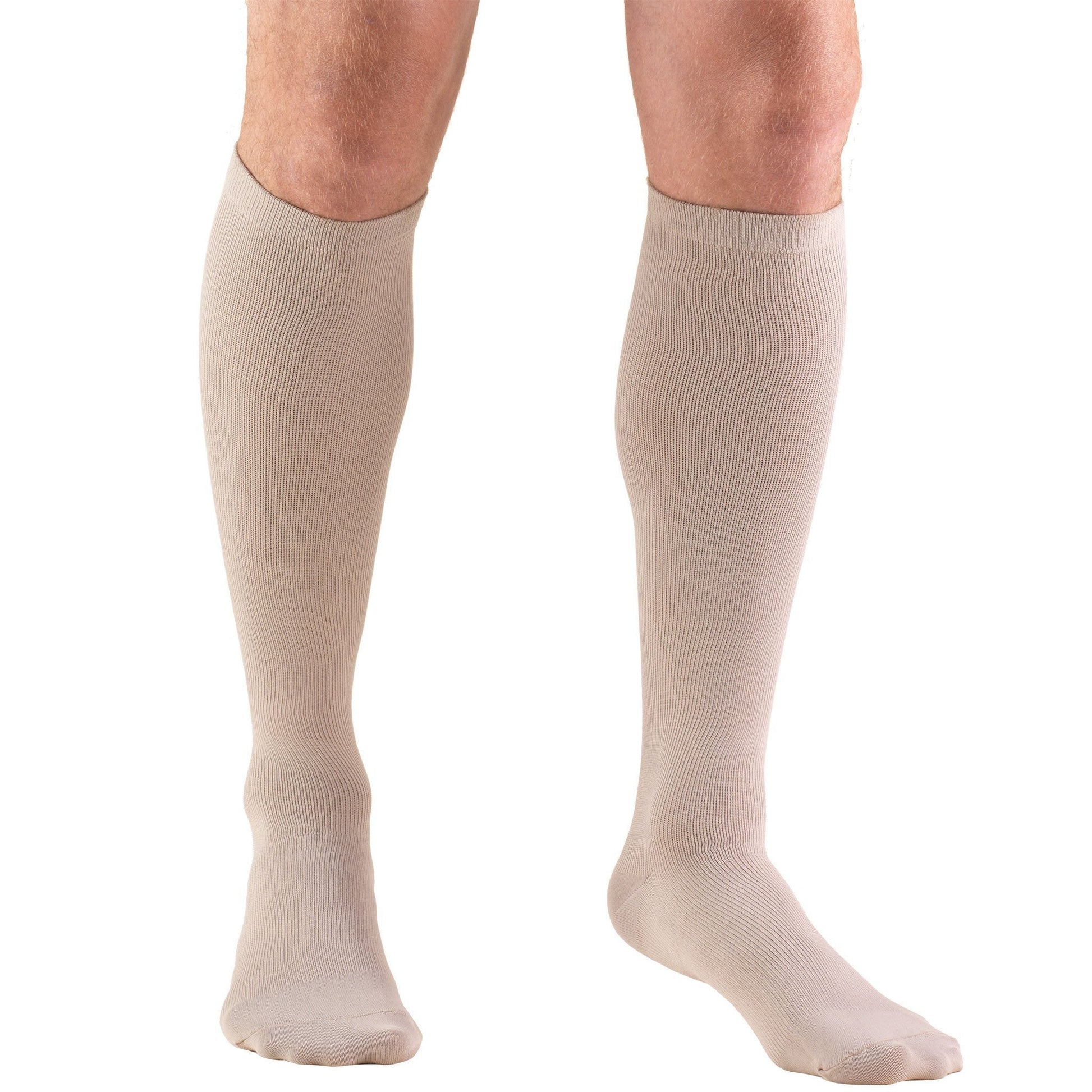 Truform Men's Dress Knee High 8-15 mmHg, Large / Tan