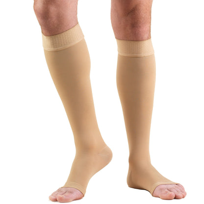 Truform 20-30 mmHg OPEN-TOE Knee High w/Silicone Dot, Beige