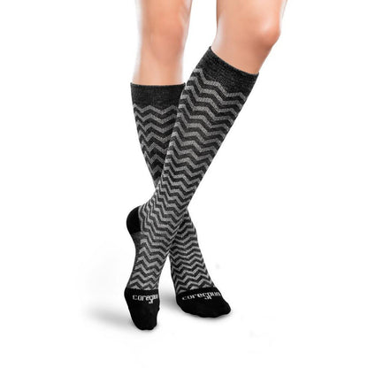 Core-Spun Patterned 15-20 mmHg Knee High Compression Socks, Trendsetter