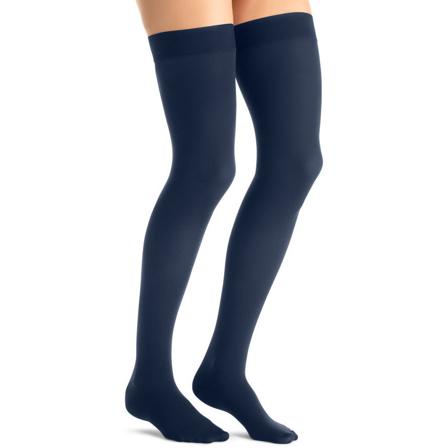JOBST® Opaque Women's 30-40 mmHg Thigh High w/ Silicone Dotted Top Band, Midnight Navy