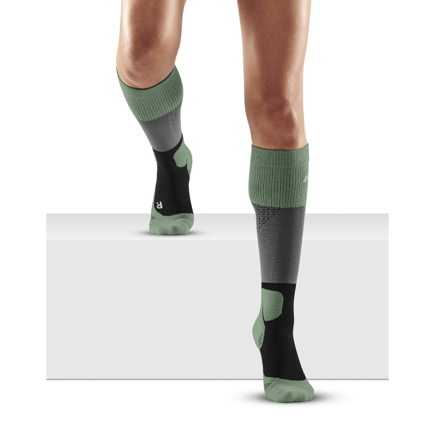 Hiking Max Cushion Tall Compression Socks, Women, Grey/Mint