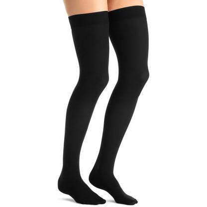 JOBST® Opaque Women's 20-30 mmHg Thigh High w/ Silicone Dotted Top Band, Classic Black