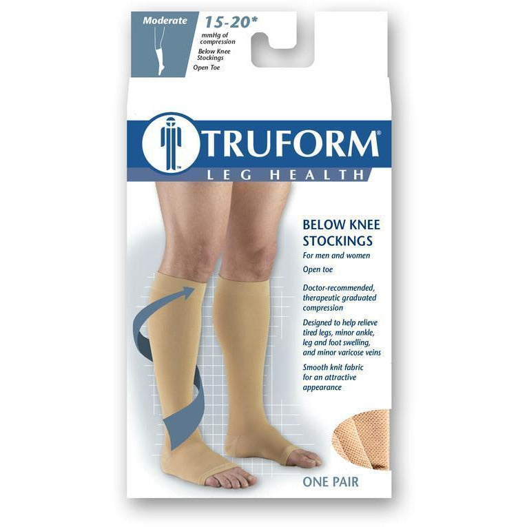 Toe Compress TRUFORM® 15-20 mmHg Knee High, Open Toe – Compression Stockings
