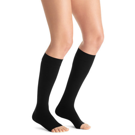 JOBST® Opaque Women's 30-40 mmHg OPEN TOE Knee High, Classic Black