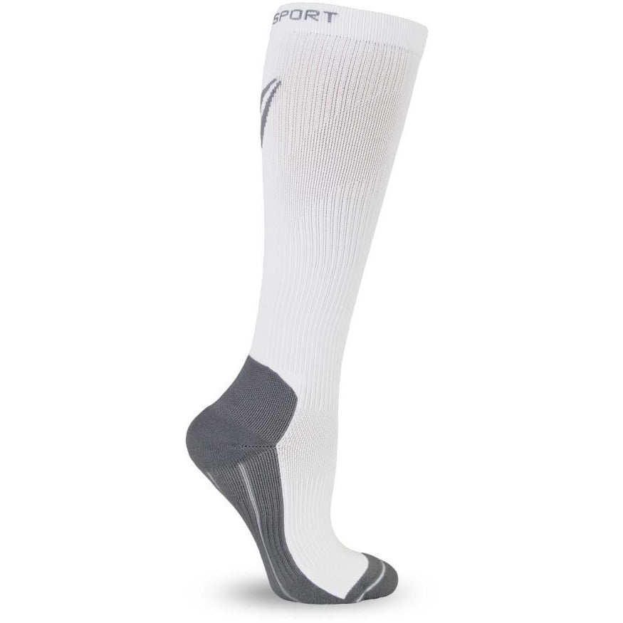 TheraSport 15-20 mmHg Athletic Recovery Compression Socks, White