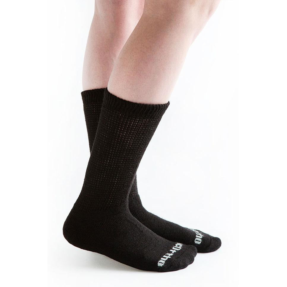 Doc Ortho Ultra Soft Loose Fit Diabetic Crew Socks, Black