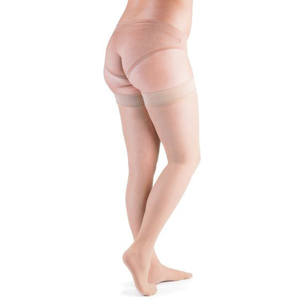 VenActive Women's Premium Sheer 20-30 mmHg Thigh Highs, Natural, Back