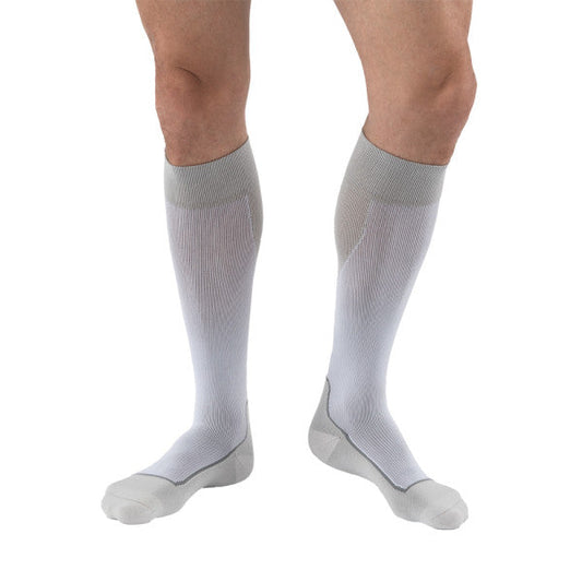 Closed Toe 15-20 mmHg Compression Zipper Socks White Navy 2 Pairs –  HealthyNees