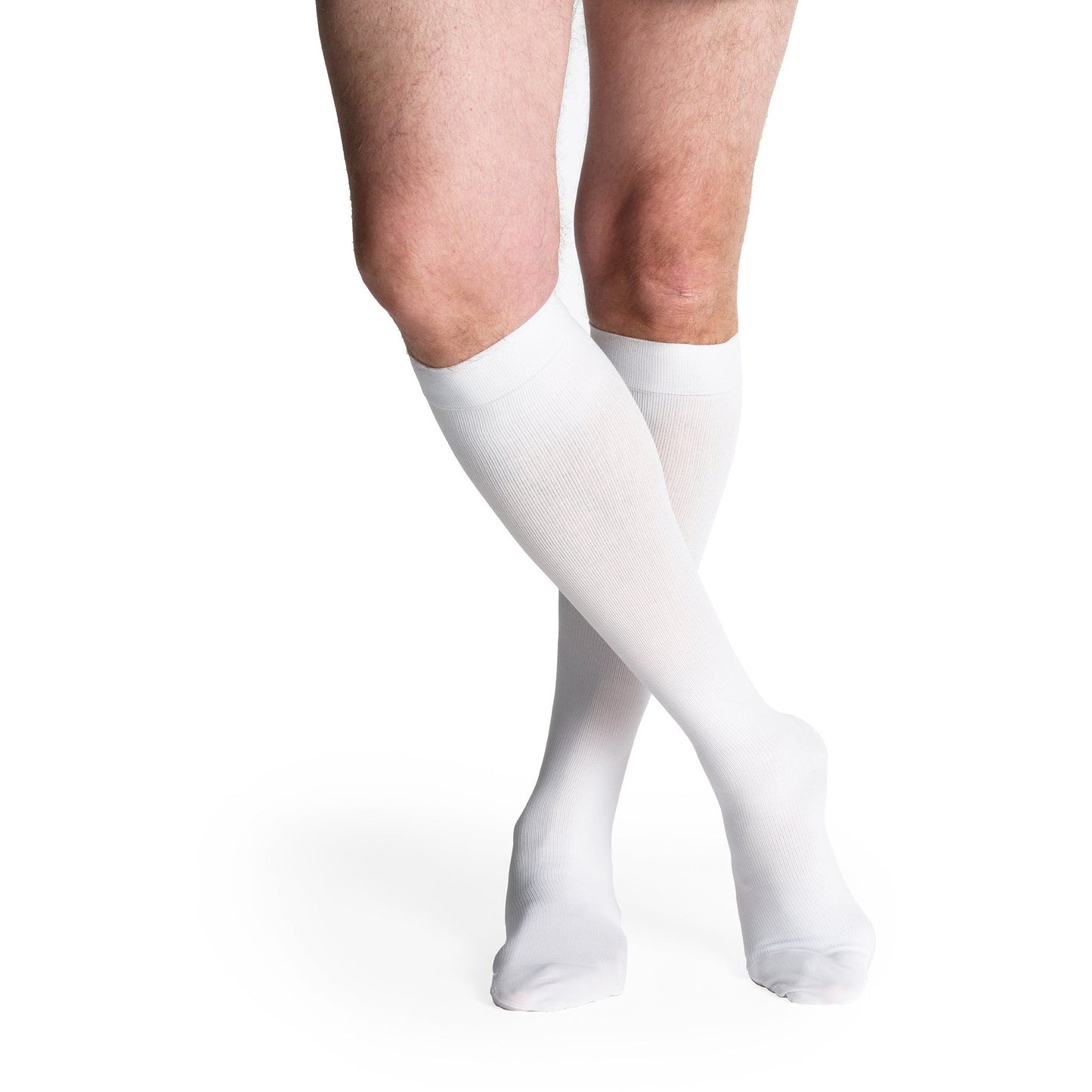 Sigvaris Cotton Men's 20-30 mmHg Knee High, White