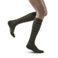 Reflective Tall Compression Socks, Women, Dark Green/Silver