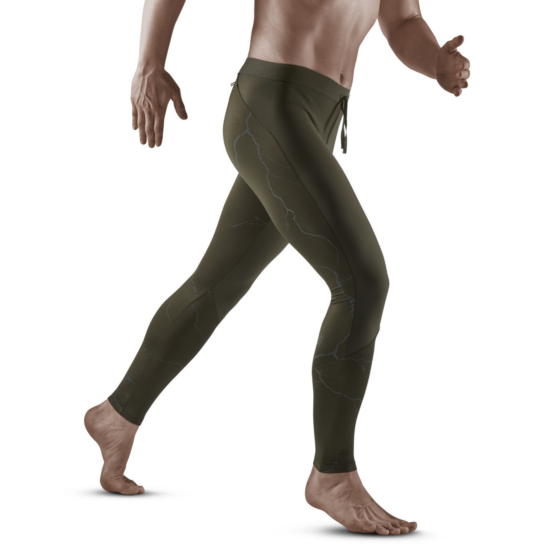 Reflective Tights, Men, Dark Green