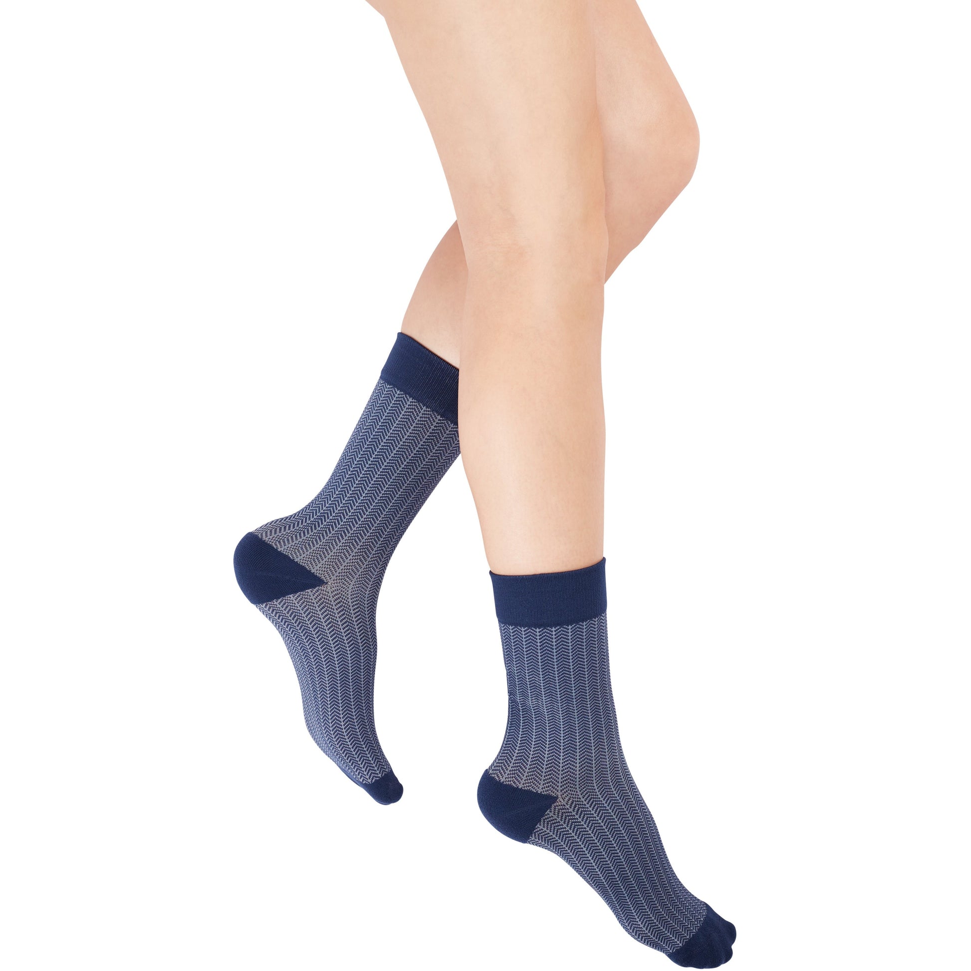 Rejuva Herringbone Crew Compression Sock, Marine