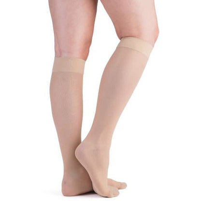 VenActive Women's Premium Sheer 15-20 mmHg Knee Highs, Natural, Back