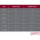 OTC High Performance Ankle Brace, Size Chart