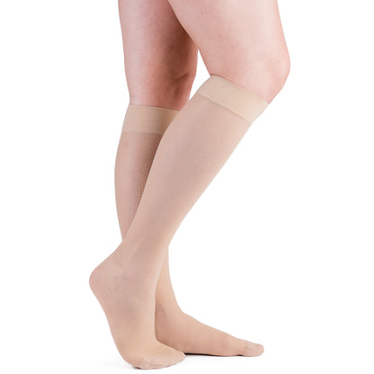 VenActive Women's Premium Sheer 15-20 mmHg Knee Highs, Natural, Main