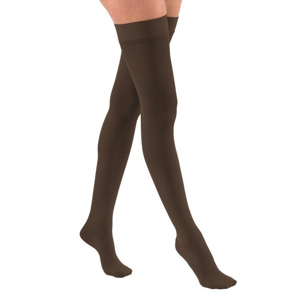 JOBST® UltraSheer Women's 15-20 mmHg Diamond Thigh High w/ Silicone Dotted Top Band, Espresso