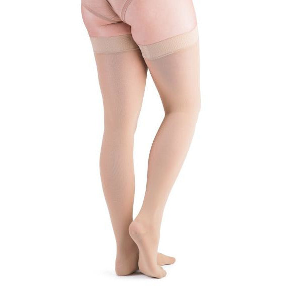 VenActive Women's Premium Opaque 15-20 mmHg Thigh Highs, Natural, Back
