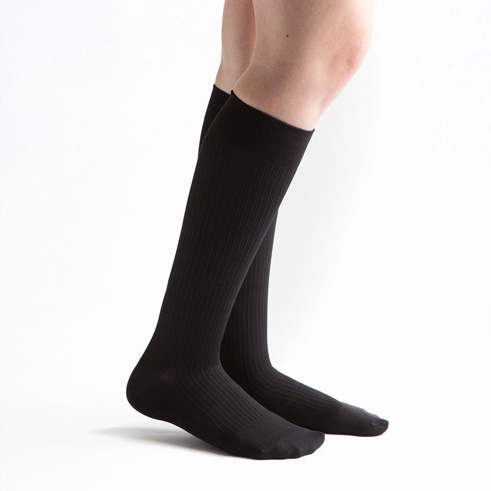 VenActive Women's Ribbed Trouser 20-30 mmHg Compression Sock, Black